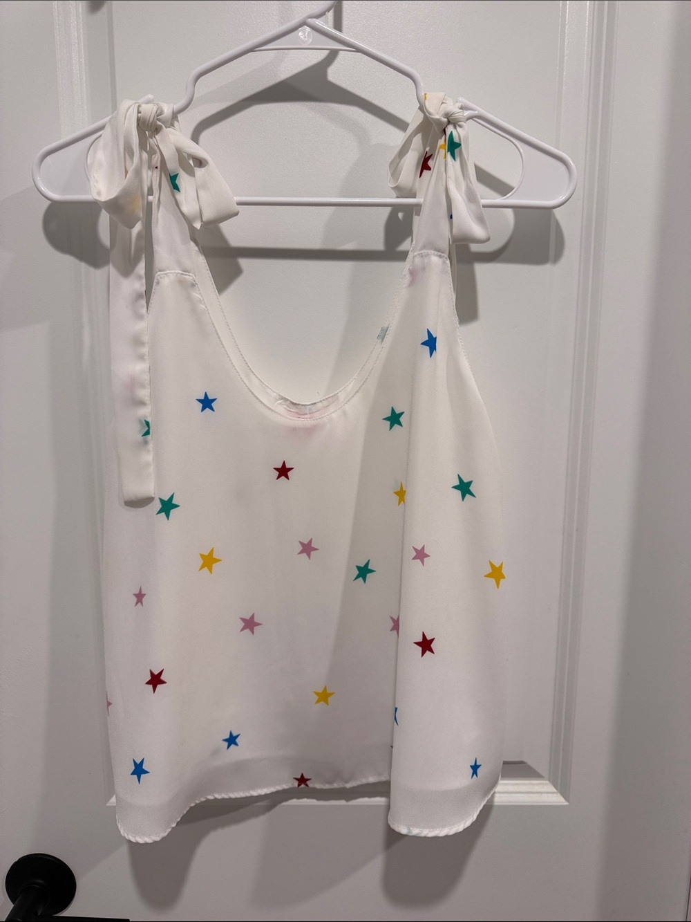 Buddy love White Tie-Shoulder Star Print Tank